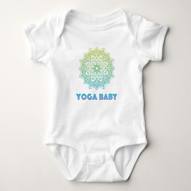 Yoga Baby bodysuit with green mandala (Front)
