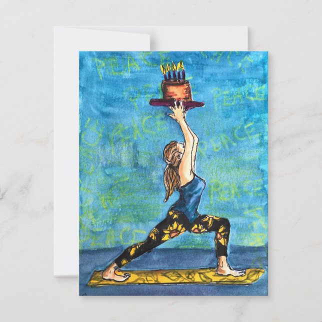 Yoga Birthday Card (Front)