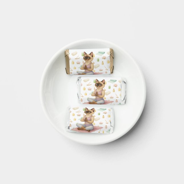 Yoga Birthday Party for Siamese Cat Lovers  Hershey's Miniatures (Plate)