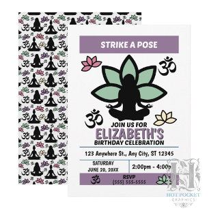 Yoga Birthday Party Invitation