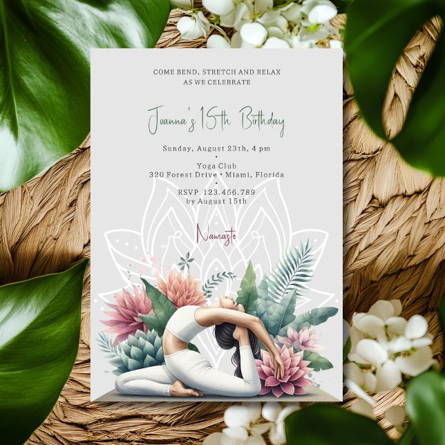 Yoga birthday party invitation (Creator Uploaded)