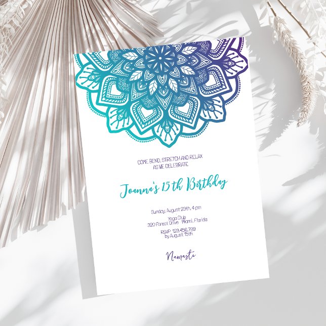 Yoga birthday party invitation (Creator Uploaded)