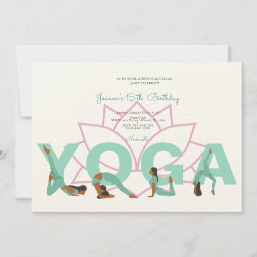 Yoga birthday party invitation