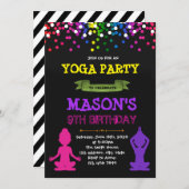 Yoga birthday party invitation (Front/Back)
