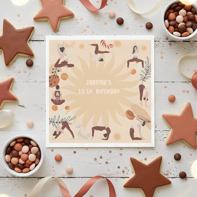 Yoga birthday party napkins (Creator Uploaded)