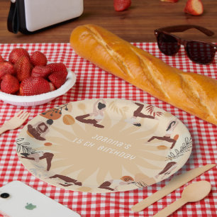 Yoga birthday party paper plates