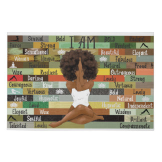 Yoga Black Girl Canvas - I am strong