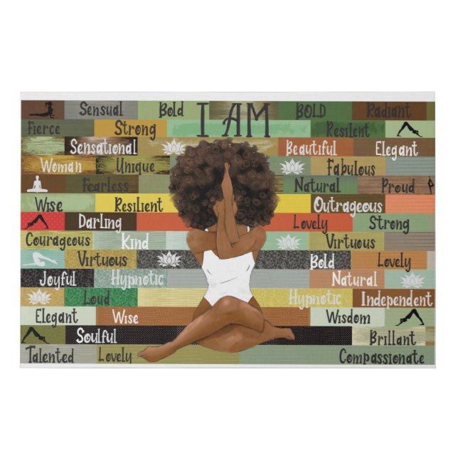 Yoga Black Girl Canvas - I am strong  (Front)