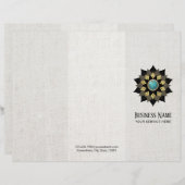 Yoga Black Gold Lotus Mandala Faux Linen Trifold (Front/Back)