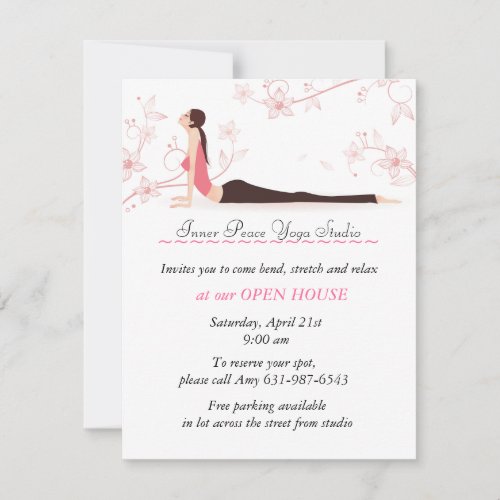 Yoga Blossoms Stationery Card Personalized Invitations