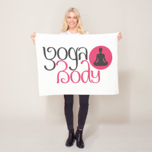 Yoga Body With Yoga Pose Graphic Fleece Blanket