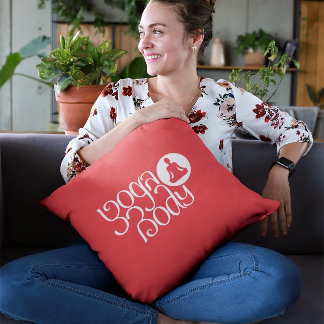 Yoga Body With Yoga Pose Graphic Print Lumbar Pillow (Creator Uploaded)