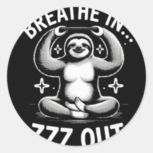 Yoga Breathe In Zzz Out Sloth Classic Round Sticker