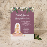 Yoga Bride Bridal Shower Burgundy Invitation at Zazzle