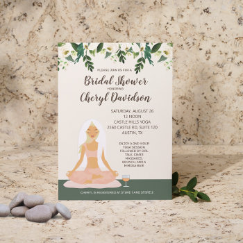 Yoga Bride Bridal Shower Mimosa Brunch Invitation by allpetscherished at Zazzle