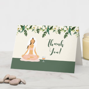 Yoga Bride Mimosa Bridal Shower Thank You  Card