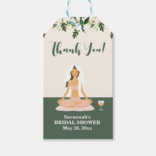 Yoga Bride Mimosa Bridal Shower Thank You  Gift Tags