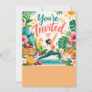 Yoga brunch Birthday Invitation