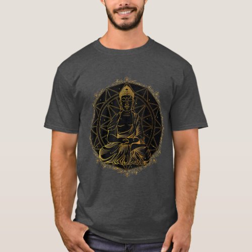 Yoga Buddha Mandala Design for women men Mandala T_Shirt