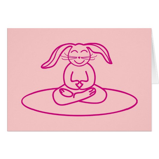 Yoga Bunny - Pink Card (Front Horizontal)
