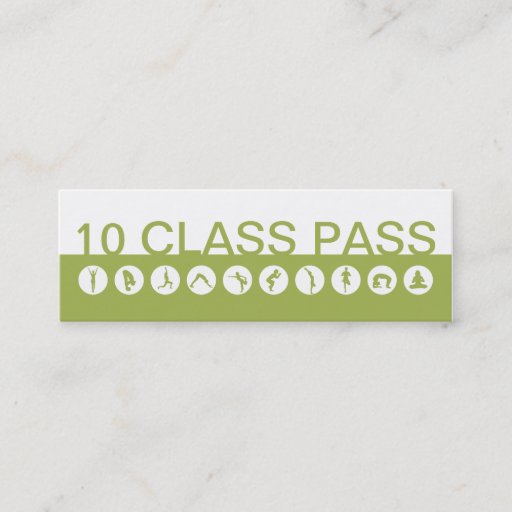 Customizable Yoga Business Card 10 Class Pass