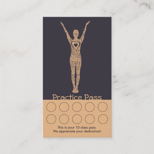 Customizable Yoga Business Card 10 Class Pass