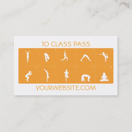 Customizable Yoga Business Card 10 Class Pass