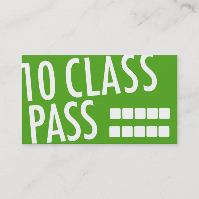 Yoga Business Card 10 Class Pass (Front)
