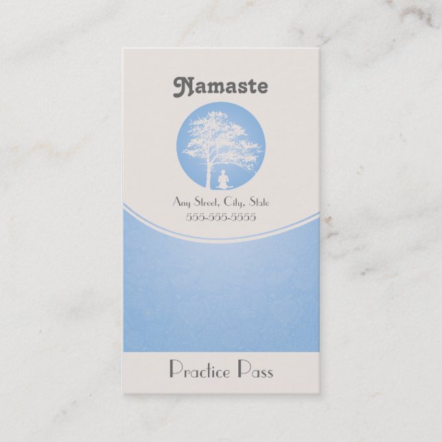 Yoga Business Card 10 Class Pass Template (Front)