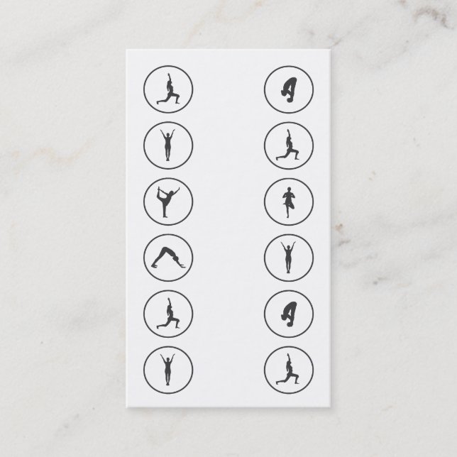 Yoga Business Card 12 Class Pass (Front)