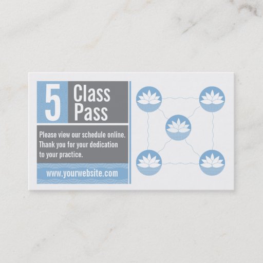 Customizable Yoga Business Card 5 Class Pass