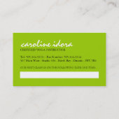 Yoga Business Card Template (Back)