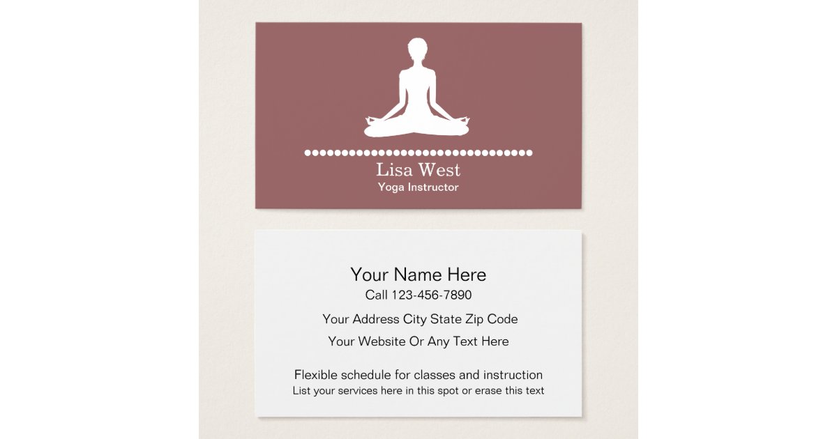Yoga Business Cards Zazzle