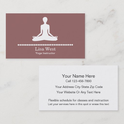 Customizable Yoga Business Cards