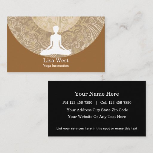 Customizable Yoga Business Cards