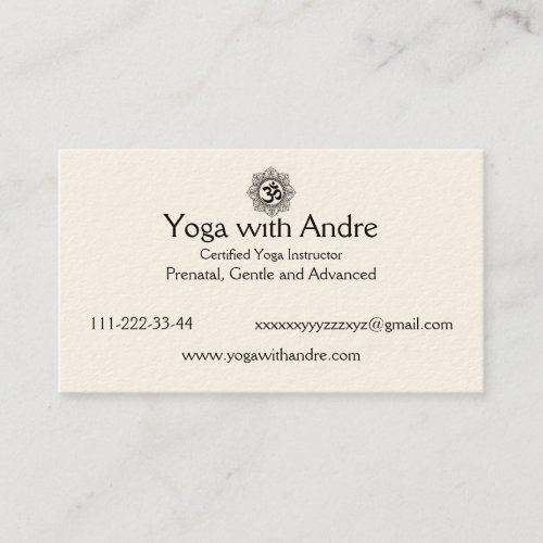Yoga cards OM Business Card Templates
