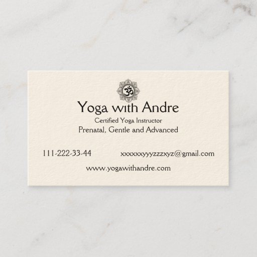 Customizable Yoga cards OM Business Card Templates