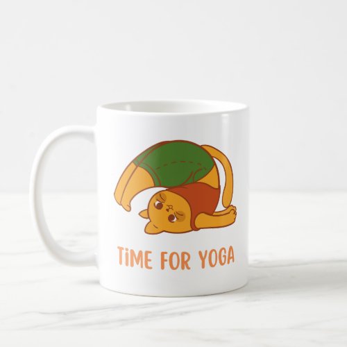 Yoga Cat Coffee Mug Art _ Time for Yoga 
