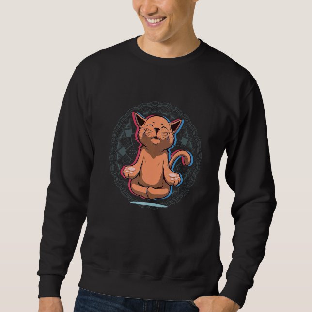 Yoga Cat Hatha Vinyasa Kundalini Ashtanga Power Iy Sweatshirt (Front)