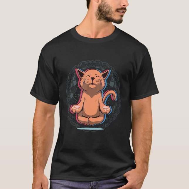 Yoga Cat Hatha Vinyasa Kundalini Ashtanga Power Iy T-Shirt (Front)
