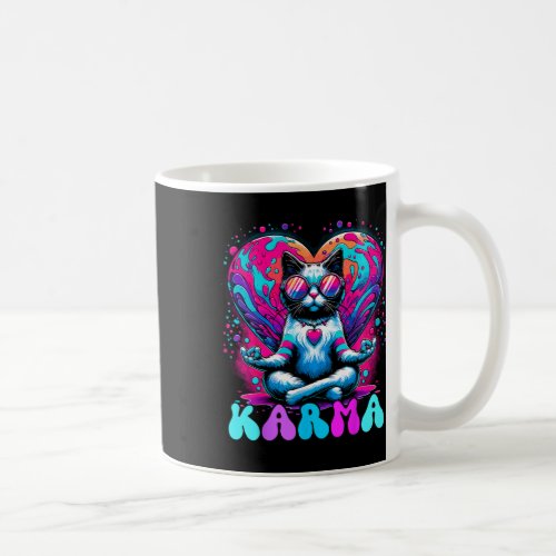 Yoga Cat Karma Heart Cat Lover  Coffee Mug