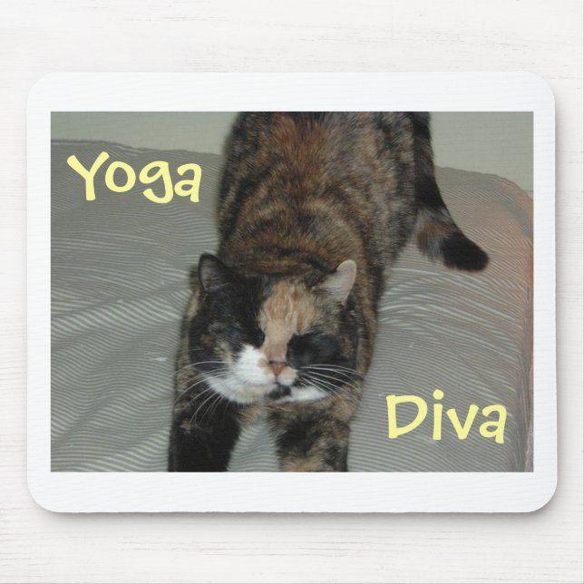 Yoga Cat Mouse Pad (Front)