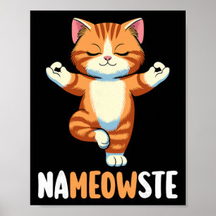 Yoga Cat Nameowste Meditation Zen Kitten Namaste F Poster