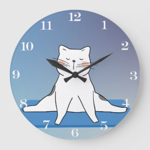 Yoga Cat Round Wall Clock