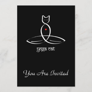 Yoga Cat - Sanskrit style text. Invitation