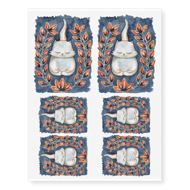 Yoga Cat Temporary Tattoos (Front)