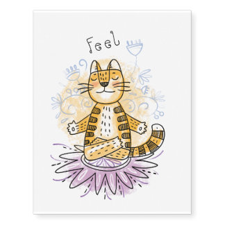 Yoga Cat Temporary Tattoos