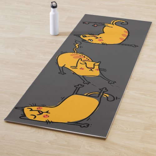 Yoga Cats Gray  Yoga Mat