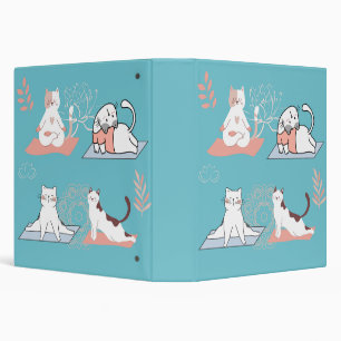 Yoga Cats Lotus 3 Ring Binder