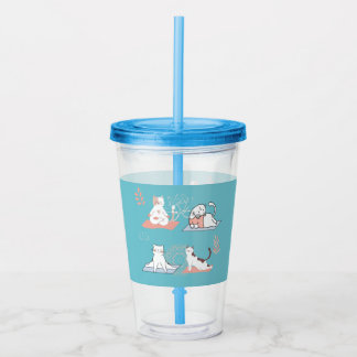 Yoga Cats Lotus Acrylic Tumbler